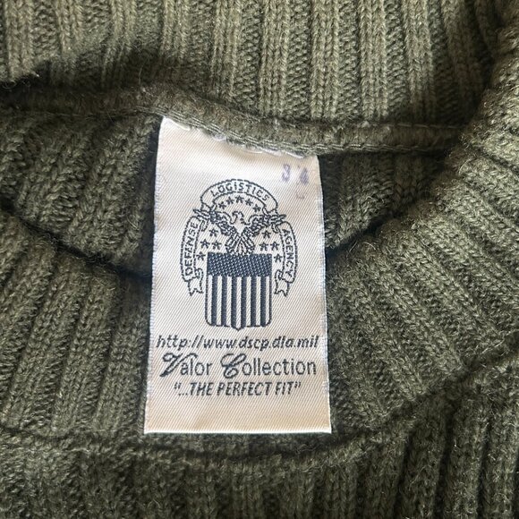 DSCP Valor Collection US Military Service Sweater Men 100% Wool Army Green Sz 42 - Picture 5 of 9